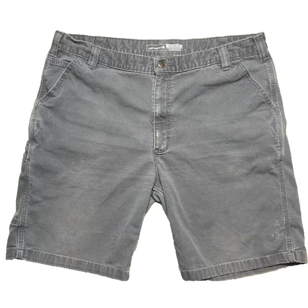 Carhartt Men's Sz 40 Rugged Flex Relaxed Fit Canvas Work Shorts Grey 9in -2103